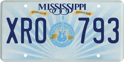 MS license plate XRO793