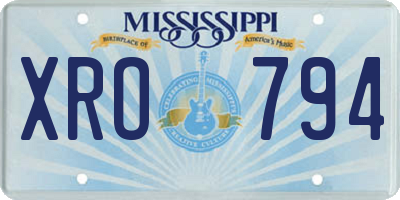 MS license plate XRO794