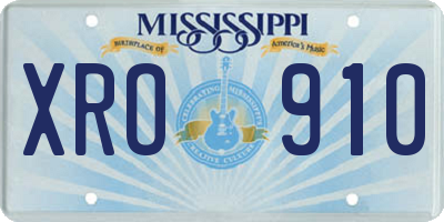 MS license plate XRO910