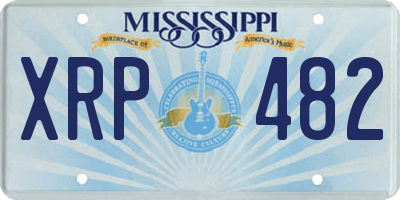 MS license plate XRP482