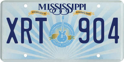 MS license plate XRT904