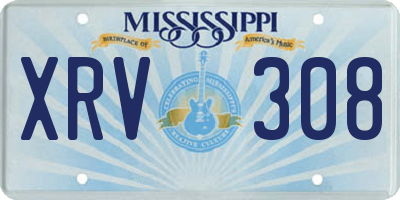 MS license plate XRV308