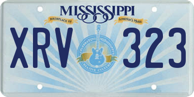 MS license plate XRV323
