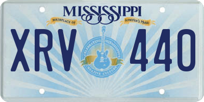 MS license plate XRV440