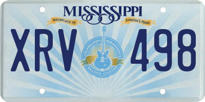 MS license plate XRV498