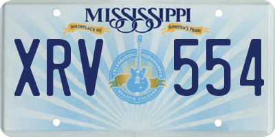 MS license plate XRV554