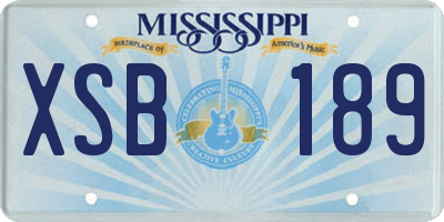 MS license plate XSB189