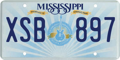 MS license plate XSB897