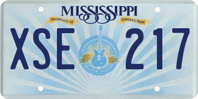 MS license plate XSE217