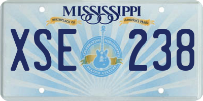 MS license plate XSE238