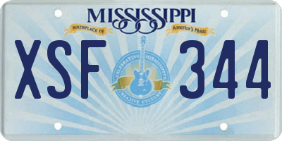 MS license plate XSF344