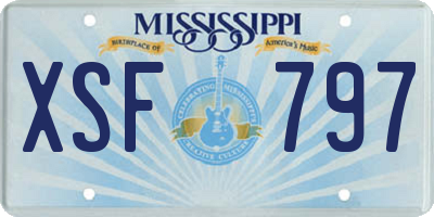 MS license plate XSF797