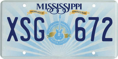 MS license plate XSG672