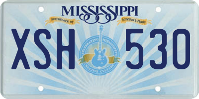 MS license plate XSH530