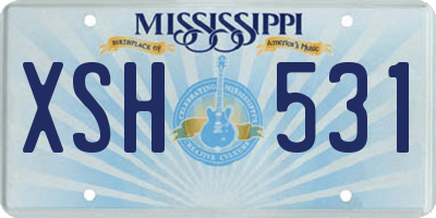 MS license plate XSH531