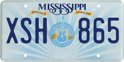 MS license plate XSH865
