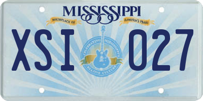 MS license plate XSI027