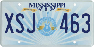 MS license plate XSJ463