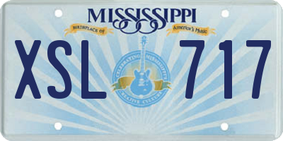 MS license plate XSL717