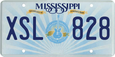 MS license plate XSL828