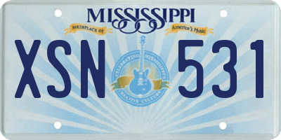MS license plate XSN531
