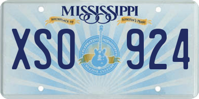 MS license plate XSO924
