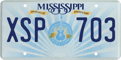 MS license plate XSP703