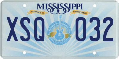 MS license plate XSQ032