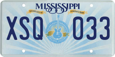 MS license plate XSQ033