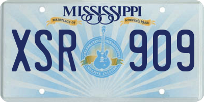 MS license plate XSR909