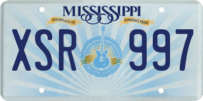 MS license plate XSR997