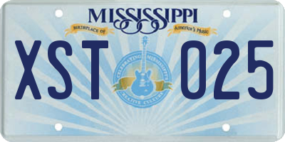 MS license plate XST025