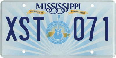 MS license plate XST071