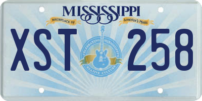MS license plate XST258