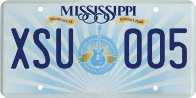 MS license plate XSU005