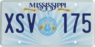 MS license plate XSV175
