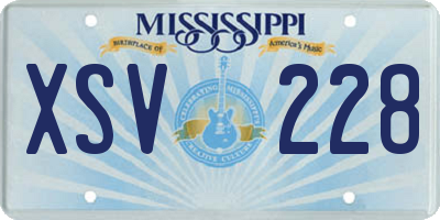 MS license plate XSV228
