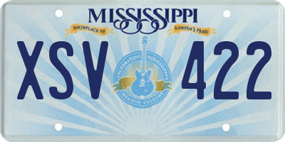 MS license plate XSV422