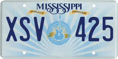 MS license plate XSV425