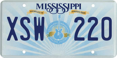 MS license plate XSW220