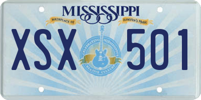 MS license plate XSX501