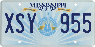 MS license plate XSY955