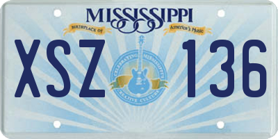MS license plate XSZ136