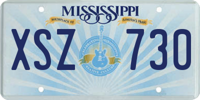 MS license plate XSZ730