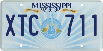MS license plate XTC711
