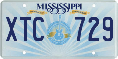 MS license plate XTC729