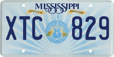 MS license plate XTC829