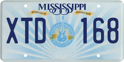 MS license plate XTD168