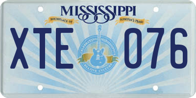 MS license plate XTE076