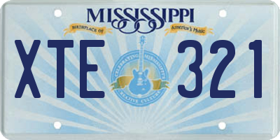 MS license plate XTE321